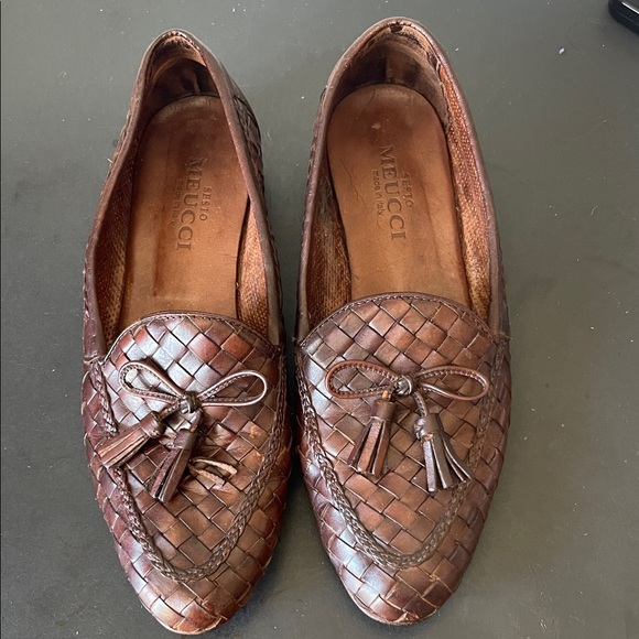 Sesto Meucci Vntg Nicole Iconic Woven Brown Leather Tassel Loafers. Size 8N. D6 - Picture 2 of 9